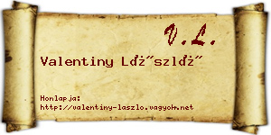 Valentiny László névjegykártya